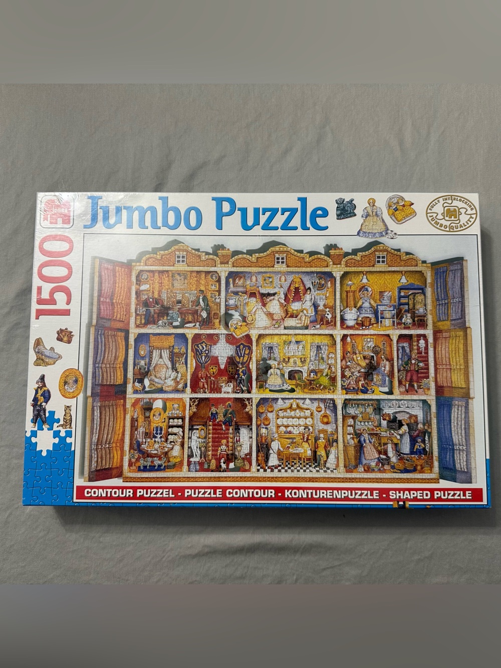Jumbo 1500 Piece Contour Shaped Jigsaw Puzzle Vintage Dollhouse Cutaway